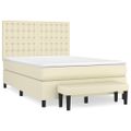 vidaXL Boxspring posteľ s matracom krémová 140x190 cm umelá koža