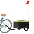 vidaXL Vozík za bicykel, čierno zelený 30 kg, železo