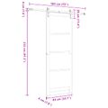 vidaXL Posuvné dvere 83 x 232 cm Borovicový masív Prírodná a čierna