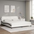 vidaXL Posteľ s matracom Dover bielo-čierna 180x200 cm umelá koža