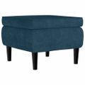 vidaXL Kreslo wingback s podnožkou modré zamatové