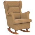vidaXL Hojdacie kreslo s krídlovým operadlom zamat a masívne drevo