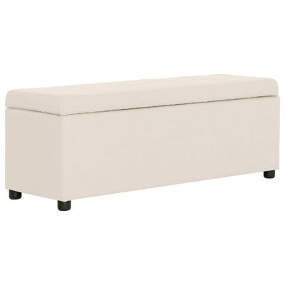 vidaXL Lavica s úložným priestorom 116 cm krémová polyester
