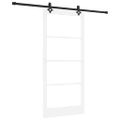 vidaXL Posuvné dvere Biela 93 x 202 cm Masívne borovicové drevo a sklo