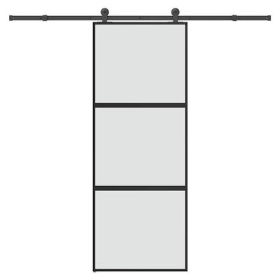vidaXL Posuvné dvere s kovaním 76x205 cm tvrdené sklo a hliník úzke