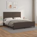 vidaXL Posteľný rám s čelom hnedý 180x200 cm umelá koža