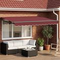 vidaXL Elektrická Retrakovateľná Markíza Burgundská červená 3 x 2,5 m