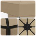 vidaXL Altánok 3 x 3 m Béžová Polyester a oceľ 190 gsm