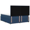vidaXL LED boxspring posteľ s matracom Modrá 140 x 190 cm Látka
