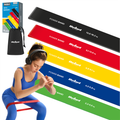 Latexová sada cvičebných pásov - Mini Band L, 2,3-18,2 kg, 5 pásov, farebná, REBEL ACTIVE