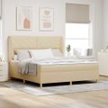 vidaXL Posteľ s pružinovým rámom Krémová 200 x 180 cm látka