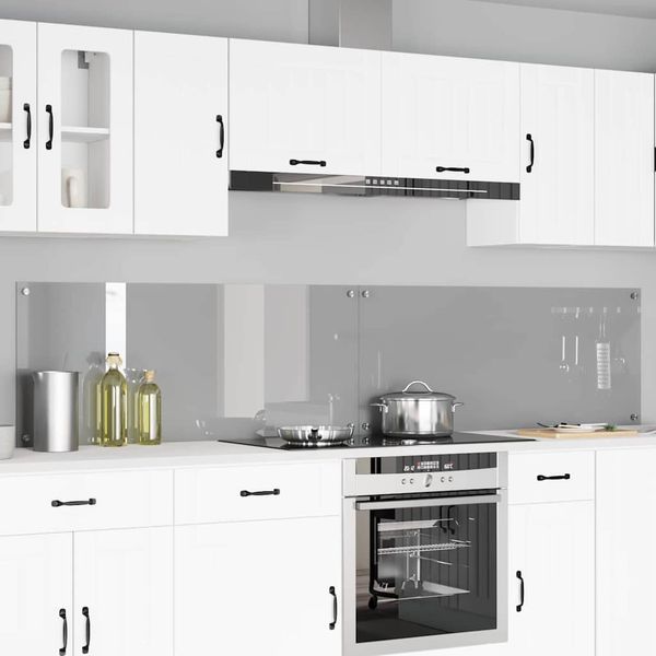 vidaXL Kuchynský obklad 2 pcs Svetlosivá 120 x 50 cm tvrdené sklo