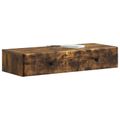 vidaXL Nástenný bočný stôl Dymový dub 87,5 x 34,5 x 17 cm