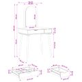 vidaXL Sada toaletného stolíka FAUSKE 2 ks Biela 76 x 50 x 143 cm