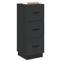 vidaXL Zásuvkový kabinet 33 x 34,5 x 87 cm Kompozitné drevo Čierna