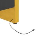 vidaXL Pohovka s matracom a USB žltá zamatová 90x200 cm