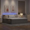 vidaXL LED úložná posteľ s matracom Sivohnedá 180 x 200 cm Látka