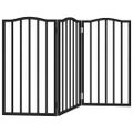 vidaXL Brána pre psa skladacia 3 panely čierna 150 cm topoľové drevo