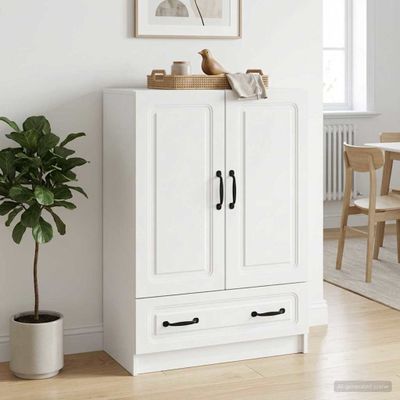 vidaXL Servírovacia skriňa Biela 66 x 34,5 x 92 cm Kompozitné drevo