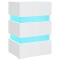 vidaXL Nočný stolík s LED, lesklý biely 45x35x67 cm, kompozitné drevo