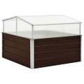 vidaXL Skleník hnedý 100x100x85 cm pozinkovaná oceľ