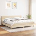 vidaXL Boxspring posteľ s matracom krémová 200x200 cm látka