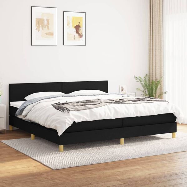 vidaXL Boxspring posteľ s matracom čierna 200x200 cm látka