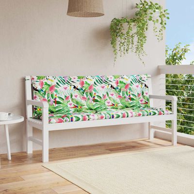 vidaXL Podložky na záhradnú lavičku 2 ks farebné 150x50x7 cm látka