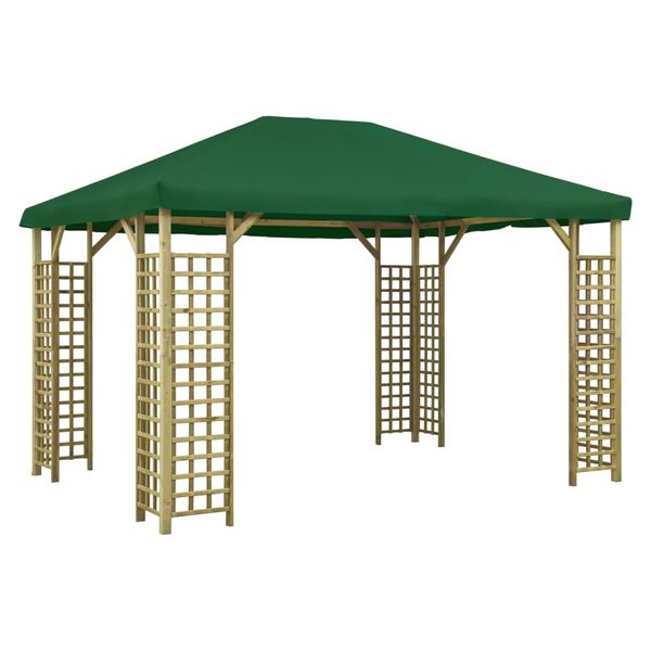 vidaXL Altánok 4x3 m, zelený