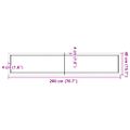 vidaXL Stolová doska 200x40x(2-4) cm neošetrený dubový masív