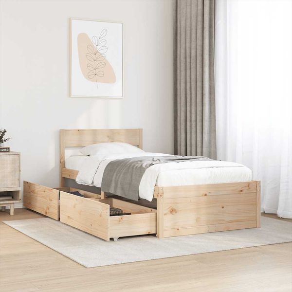vidaXL Posteľ bez matraca 75x190 cm masívna borovica