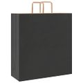 vidaXL Papierové tašky 50 ks s rúčkami, čierna, 45x17x48 cm