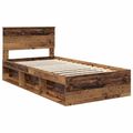 vidaXL Rám postele Staré drevo 100 x 200 cm Masívne borovicové drevo