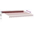 vidaXL Automaticky zaťahovacia markíza burgundská 350x250 cm