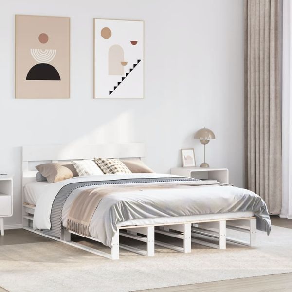 vidaXL Posteľ bez matraca biela 160x200 cm masívna borovica