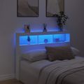 vidaXL Skrinka na čelo postele s LED biela 140x17x102 cm