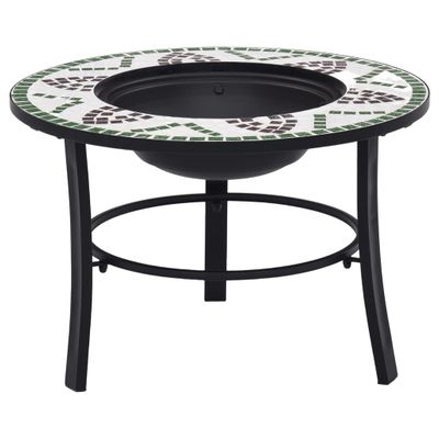 vidaXL Mozaikové ohnisko, zelené 68 cm, keramika