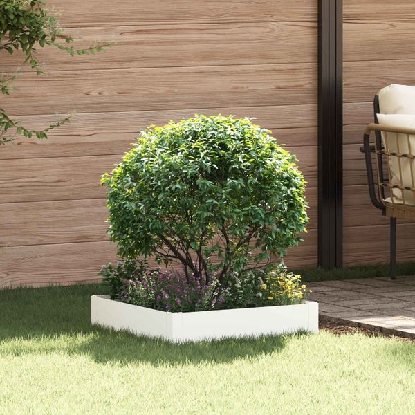 vidaXL Obrubník trávnika 60 x 60 x 20 cm Oceľ Biela