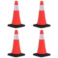 vidaXL Reflexné dopravné kužele s ťažkými základňami 4 ks 50 cm