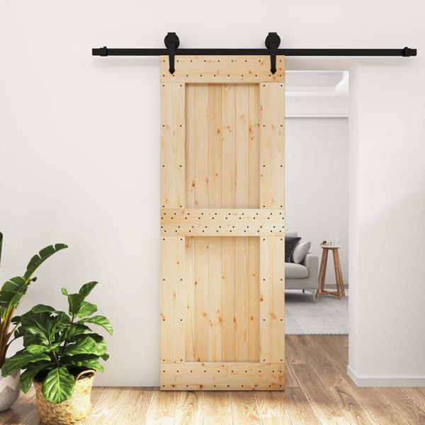 vidaXL Posuvné dvere Prírodná a čierna 80 x 210 cm