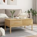 vidaXL Konferenčný stolík FLORO voskovohnedý 99x55,5x45 cm borovica