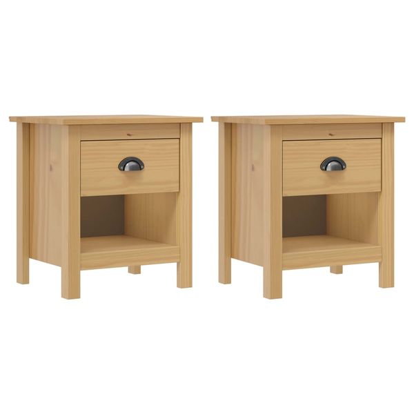 vidaXL Nočné stolíky Hill 2 ks 46x35x49,5 cm, borovicový masív
