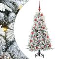 vidaXL Umelý Sklápací Vianočný Stromček Biela 150 cm PE a PVC