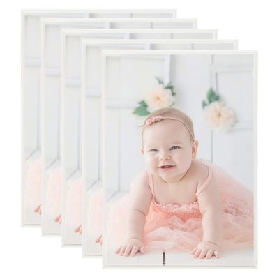 vidaXL Fotorámiky na stenu alebo stôl 5 ks strieborné 29,7x42 cm MDF