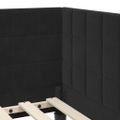 vidaXL Rohový rám postele s čelnou doskou Čierna 90 cm x 200 cm Zamat