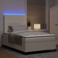 vidaXL LED box s pružinami Krémová a biela 120 x 190 cm
