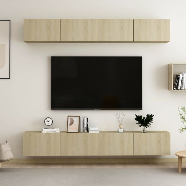 vidaXL TV skrinky 4 ks, dub sonoma 100x30x30 cm, kompozitné drevo