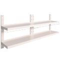 vidaXL Nástenné regály s 2 policami 2 ks nehrdzavejúca oceľ 200x30 cm