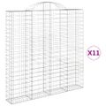 vidaXL Oblúkový gabionový kôš 11ks 200x30x200/220cm pozinkované železo