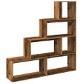 vidaXL Knižnica 4-posch. staré drevo 143,5x29x143,5 cm kompozit. drevo